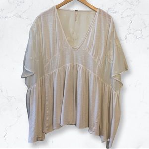 Free People Flowy Ivory Top